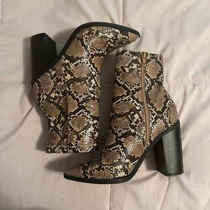 Fashion nova snakeskin booties